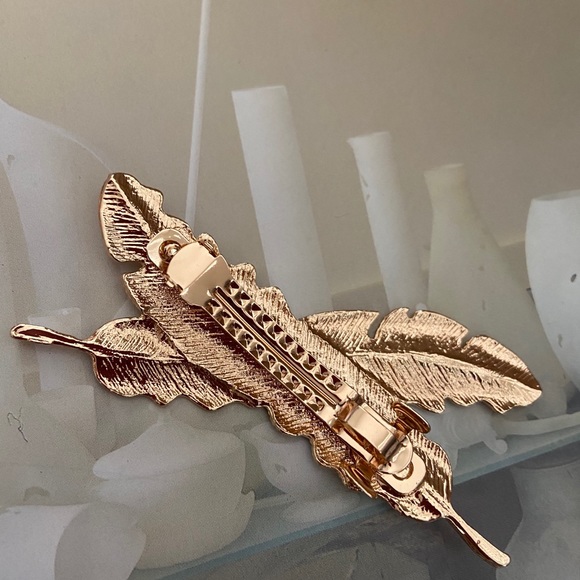💕Last one Golden Feather Hair Clip Pin Barrette - Picture 9 of 10